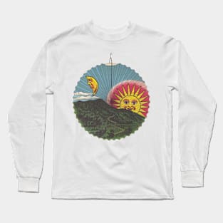 Dawn Sun Moon Mountains Changing Seasons Transformation Long Sleeve T-Shirt